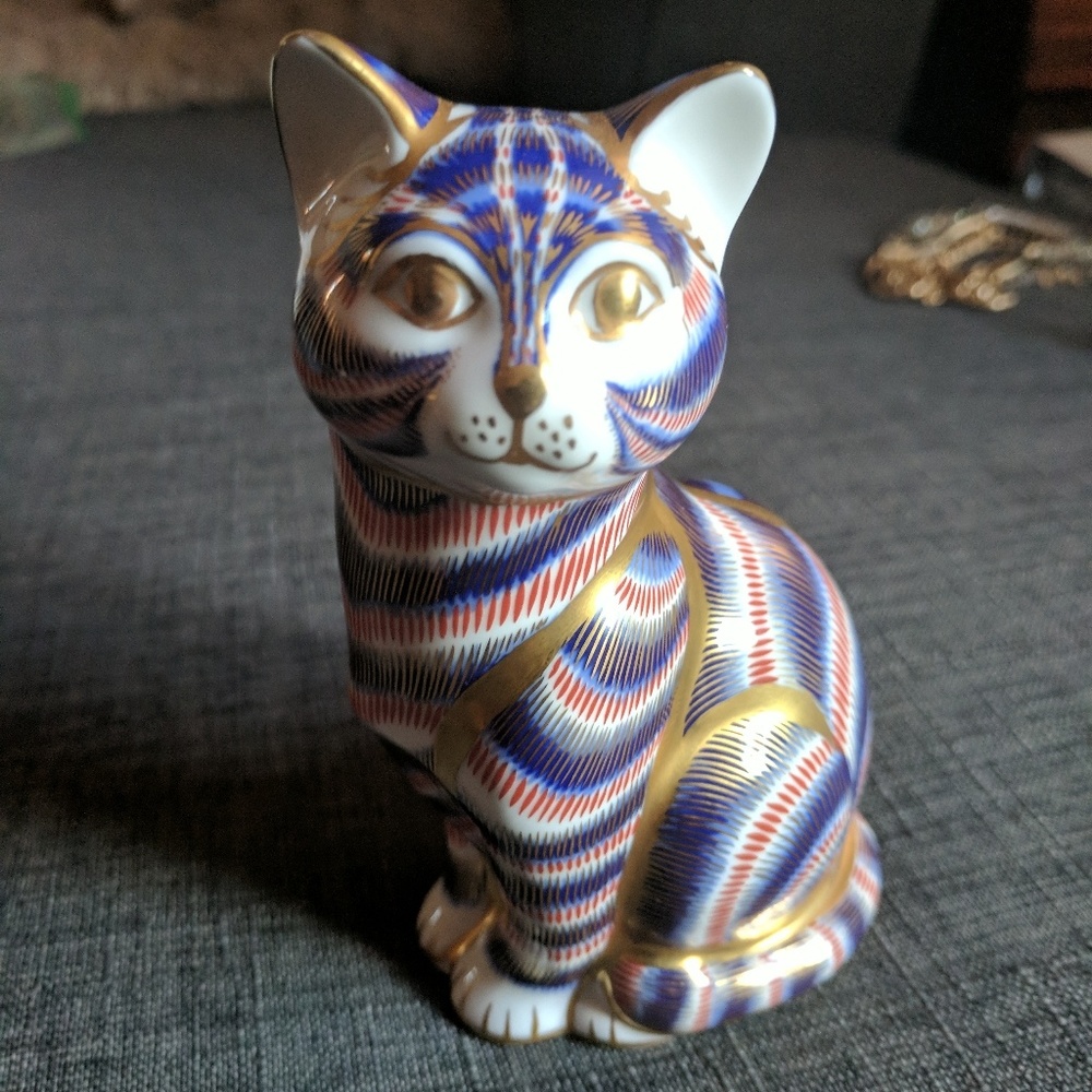 Royal Crown Derby Cat Figurine